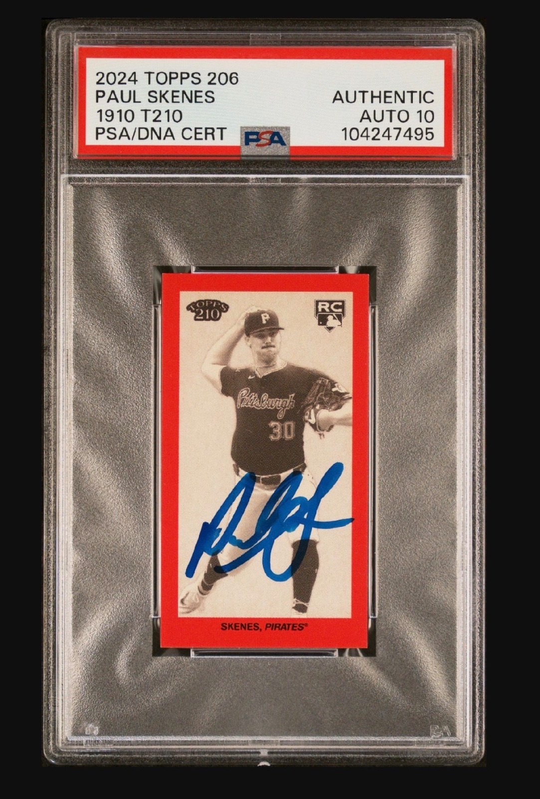2024 Topps 206 1910 T210 Paul Skenes PSA Authentic Auto 10 - Pop 1