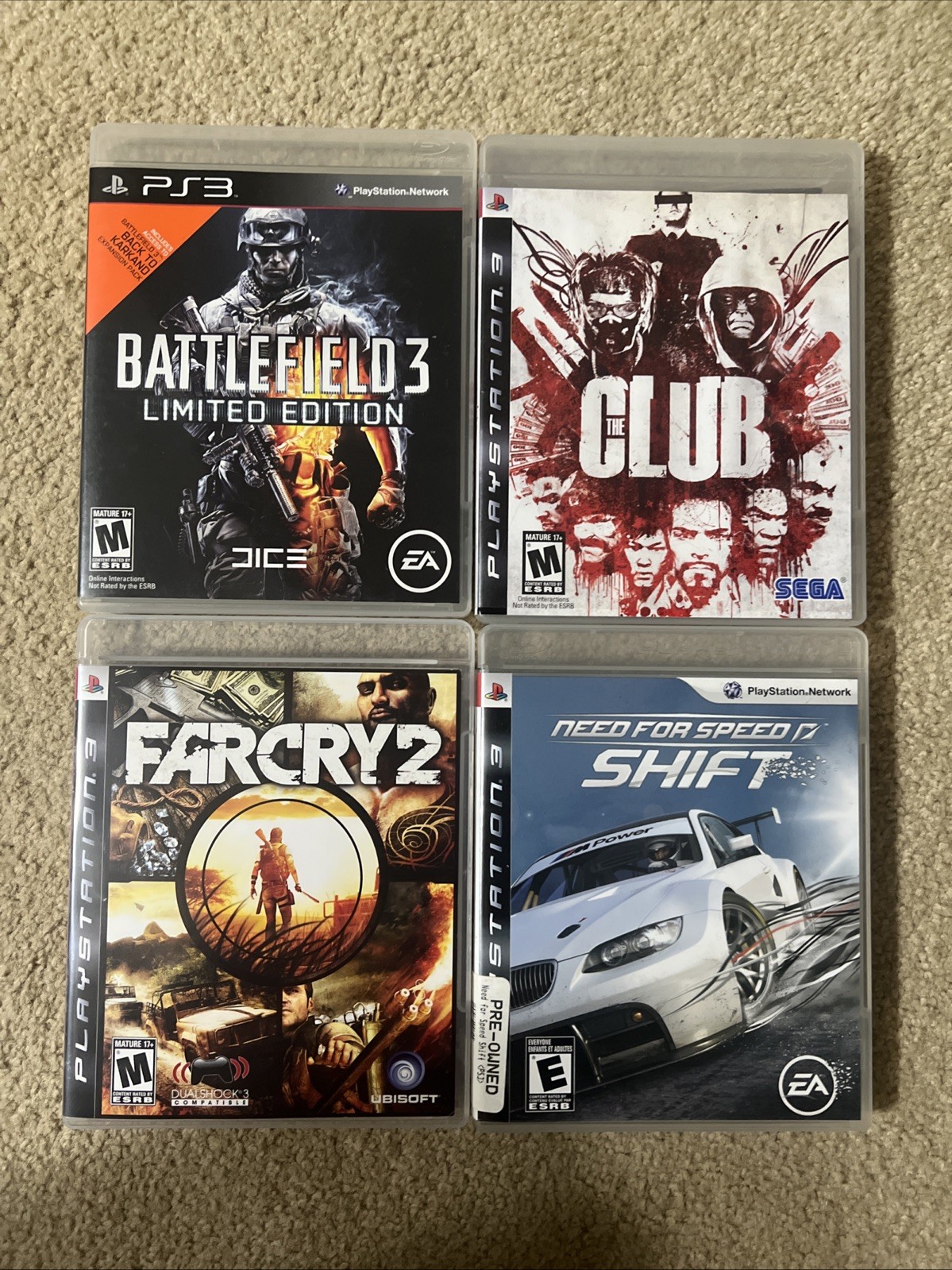PS3 Video Game Lot Battlefield Club Far cry Need For Speed Shift PlayStation 3 PS3 Video Game Lot Battlefield Club Far cry Need For Speed Shift PlayStation 3