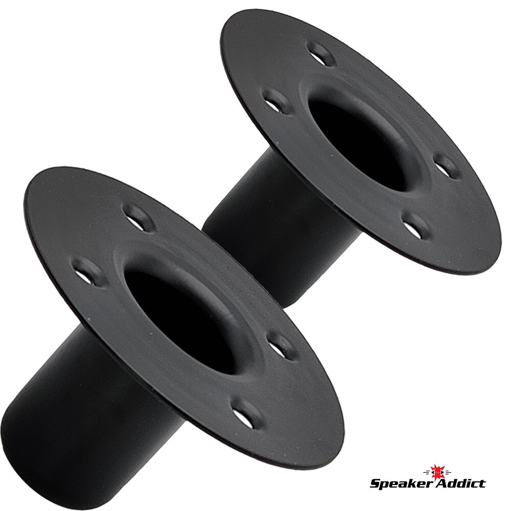 Pair Steel Speaker Pole Mounting Socket Cup Top Hat 1-1/2\