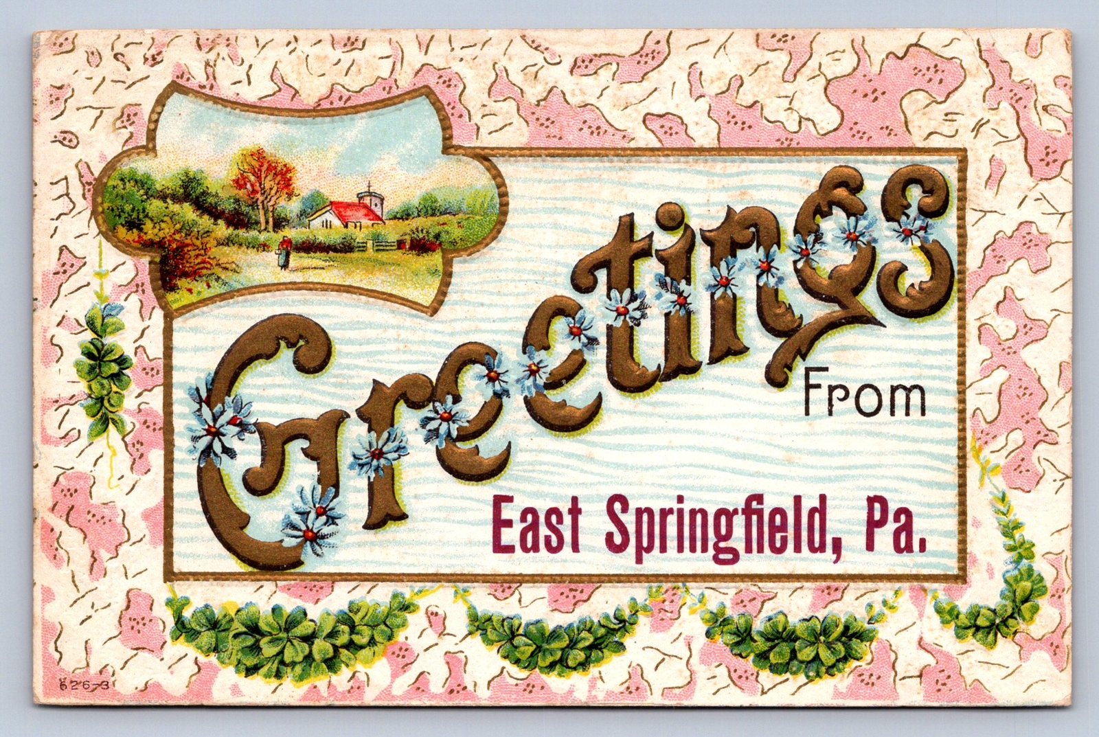 J98/ East Springfield Pennsylvania Postcard c1910 Greetings from  84