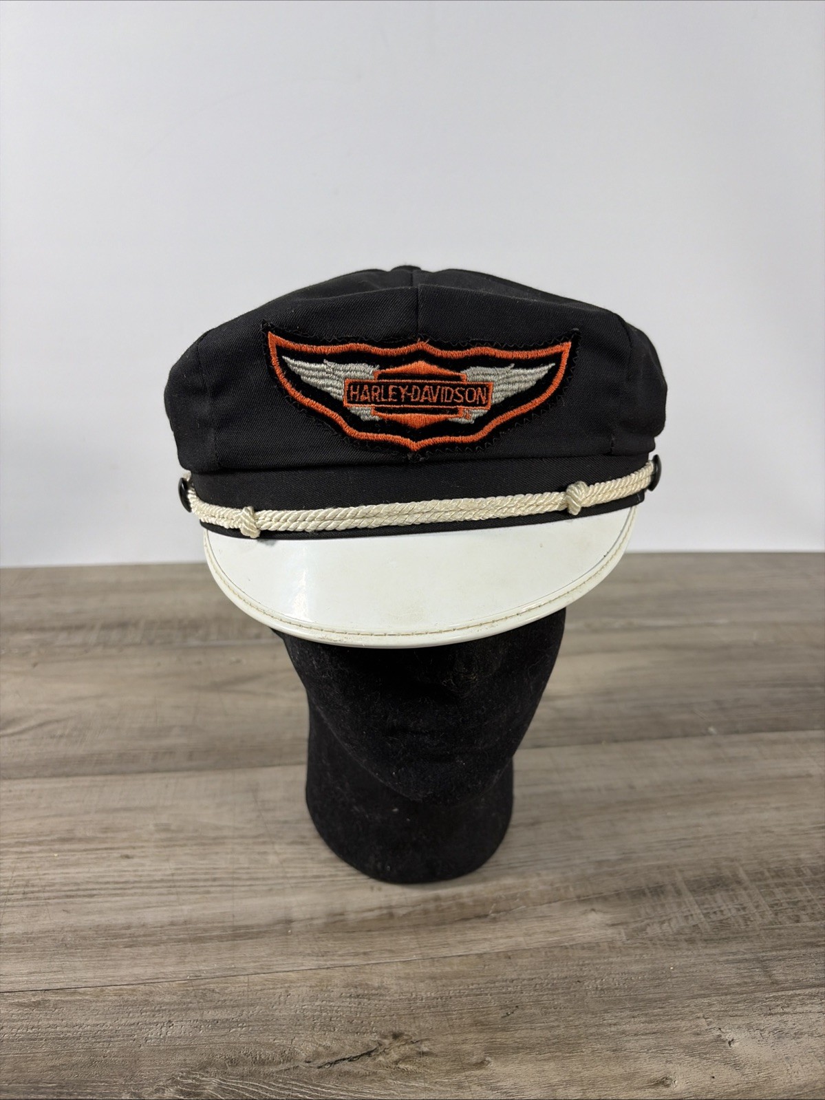 Vintage 1940's 1950's Harley Davidson Captains Hat Cap Biker Motorcycle 75/8 Vintage 1940's 1950's Harley Davidson Captains Hat Cap Biker Motorcycle 75/8