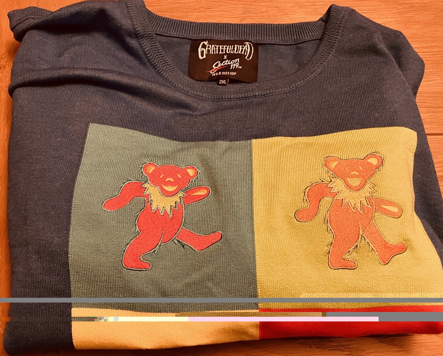 Section 119 x Grateful Dead Blue Sweater Mens Size 2XL Dancing Bears