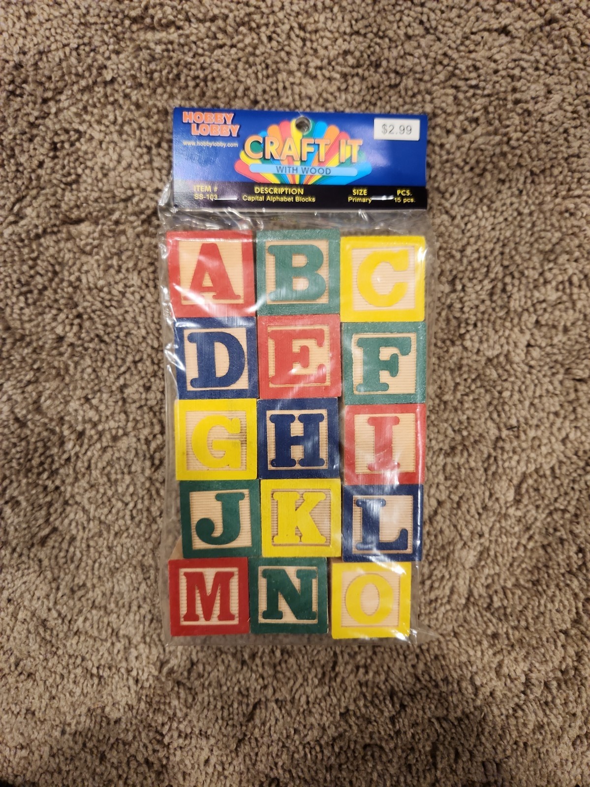 Hobby Lobby Vintage Wooden Letter ABC Blocks Numbers Pictures Wood Crafts Decor 