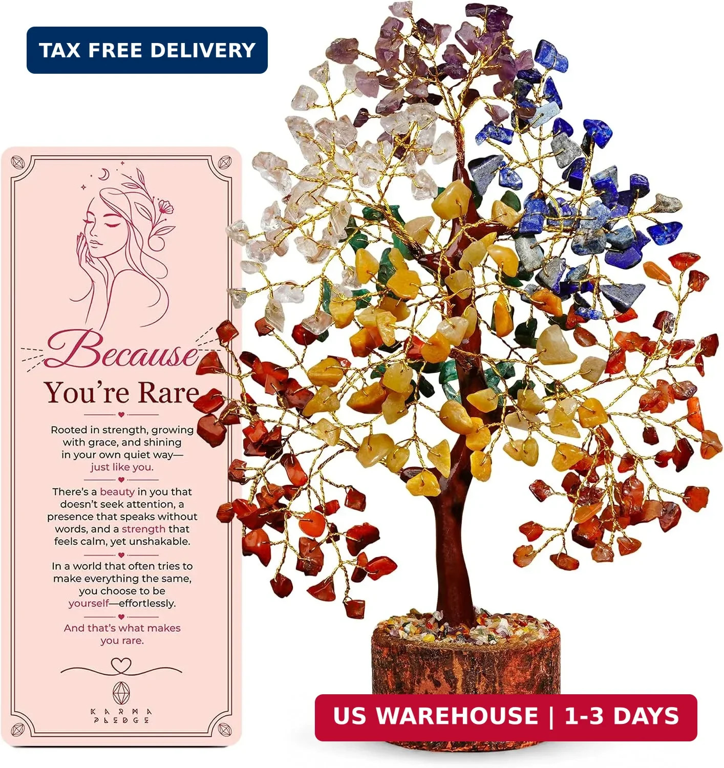 Crystal Tree of Life for Unique Birthday Gifts for Women, Mom, Friends, Sister