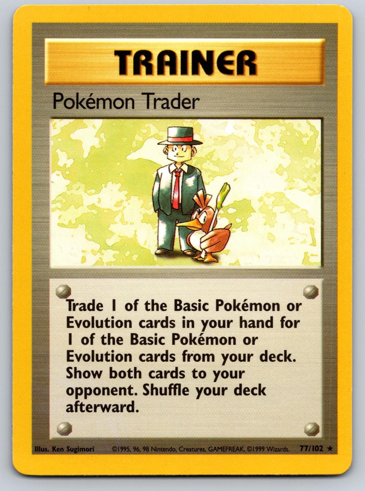 Pokemon Trader 77/102 Rare Base Set Unlimited Pokemon LP