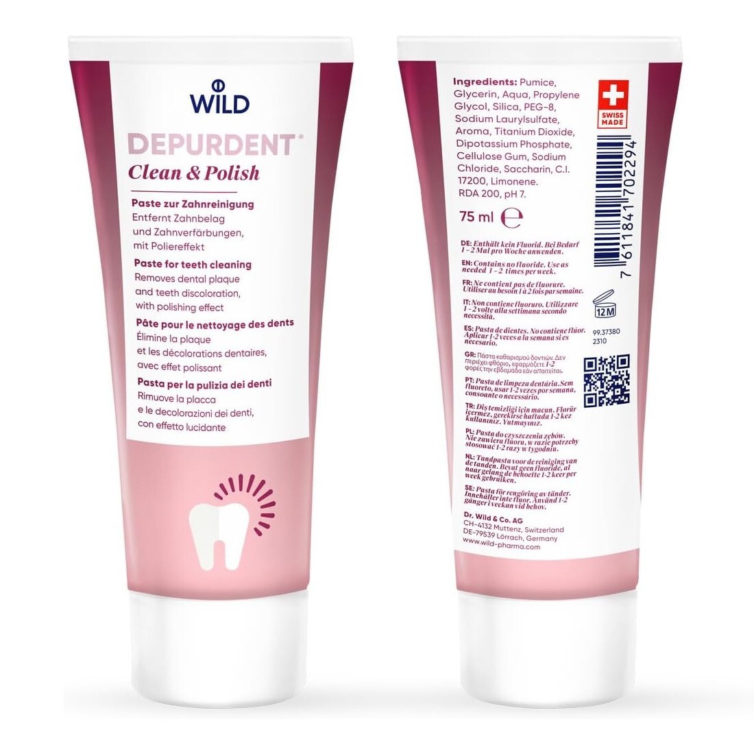 Wild Depurdent Clean & Polish Toothpaste - 75ml [ EXP: 05/2029 ]