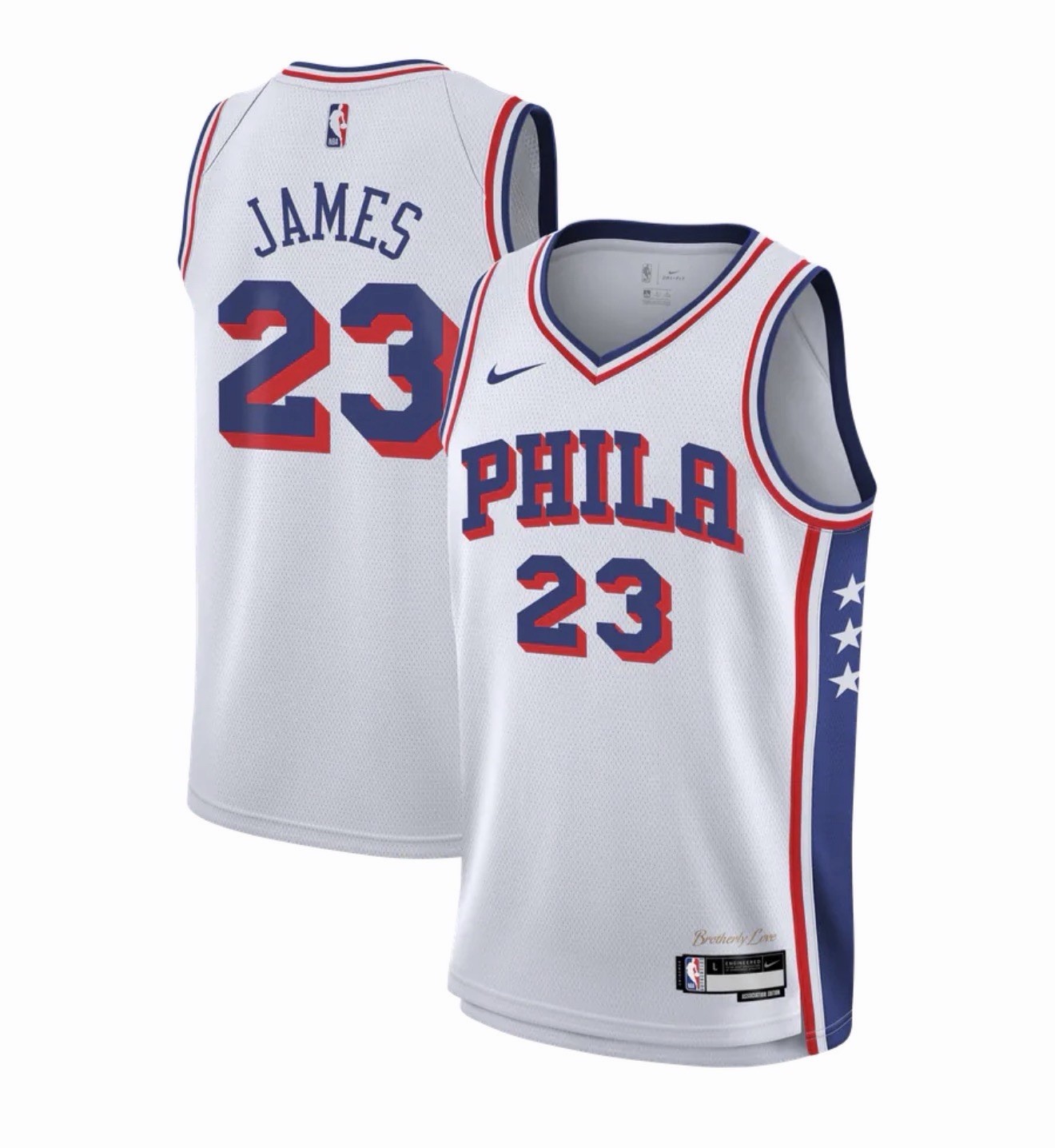 AUTHENTIC Nike LeBron James Philadelphia 76ers ASSOCIATION Jersey L 48 - IN HAND AUTHENTIC Nike LeBron James Philadelphia 76ers ASSOCIATION Jersey L 48 - IN HAND