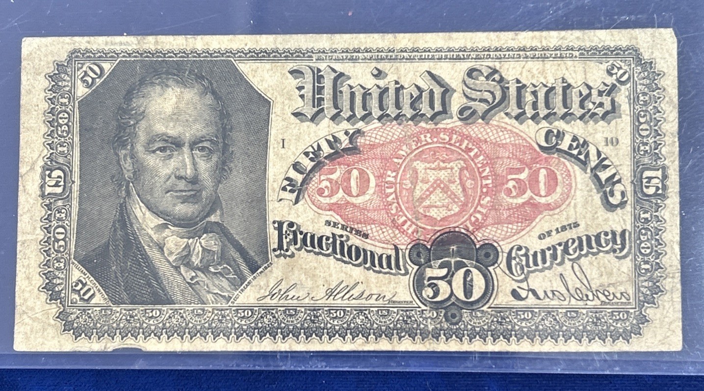 1875 50c Fifty Cents U.S. Fractional Currency ~ Circulated