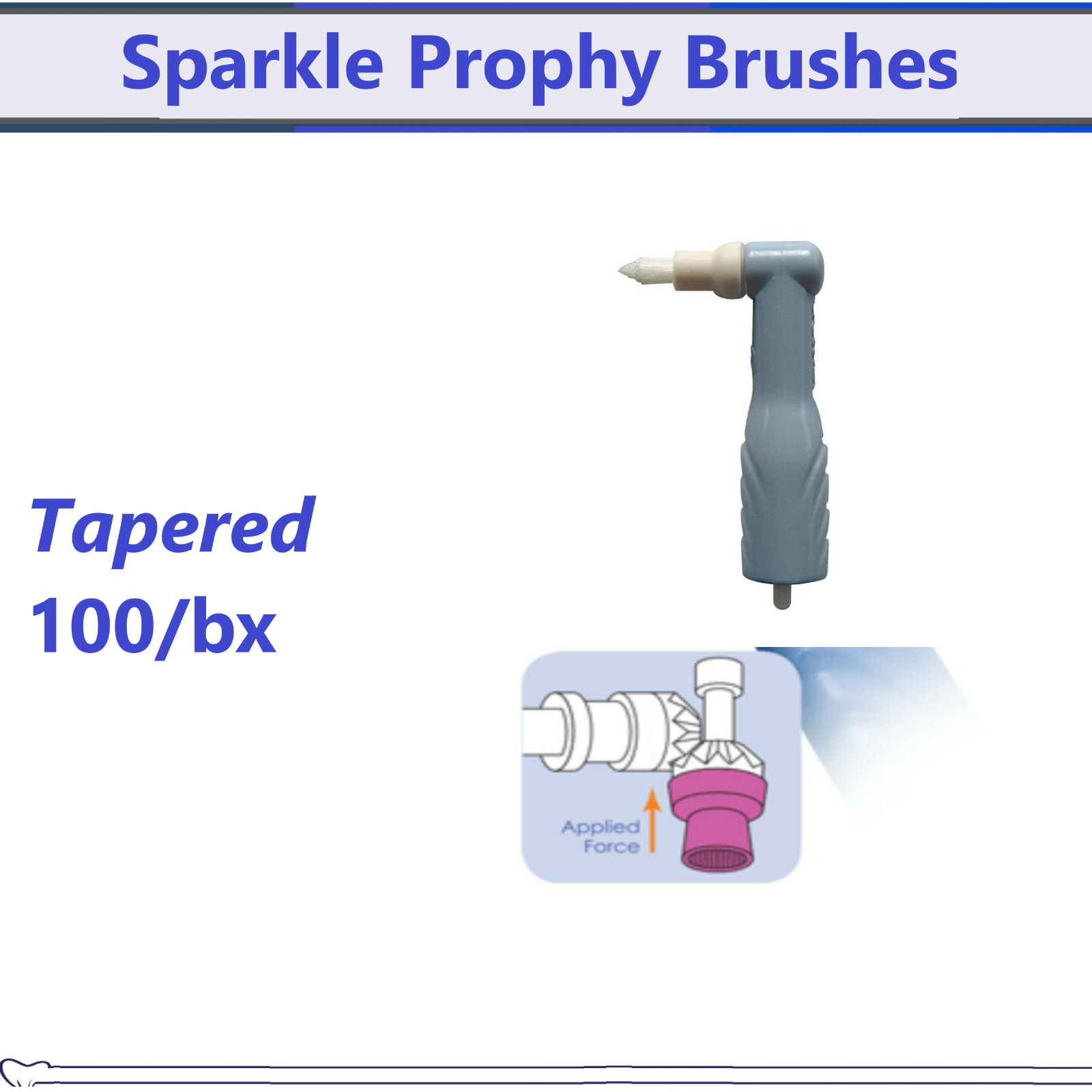 Dental SPARKLE™ Prophy Brushes, Tapered, 100/bx, Crosstex Prophy Angle, TPATBC1 Dental SPARKLE™ Prophy Brushes, Tapered, 100/bx, Crosstex Prophy Angle, TPATBC1