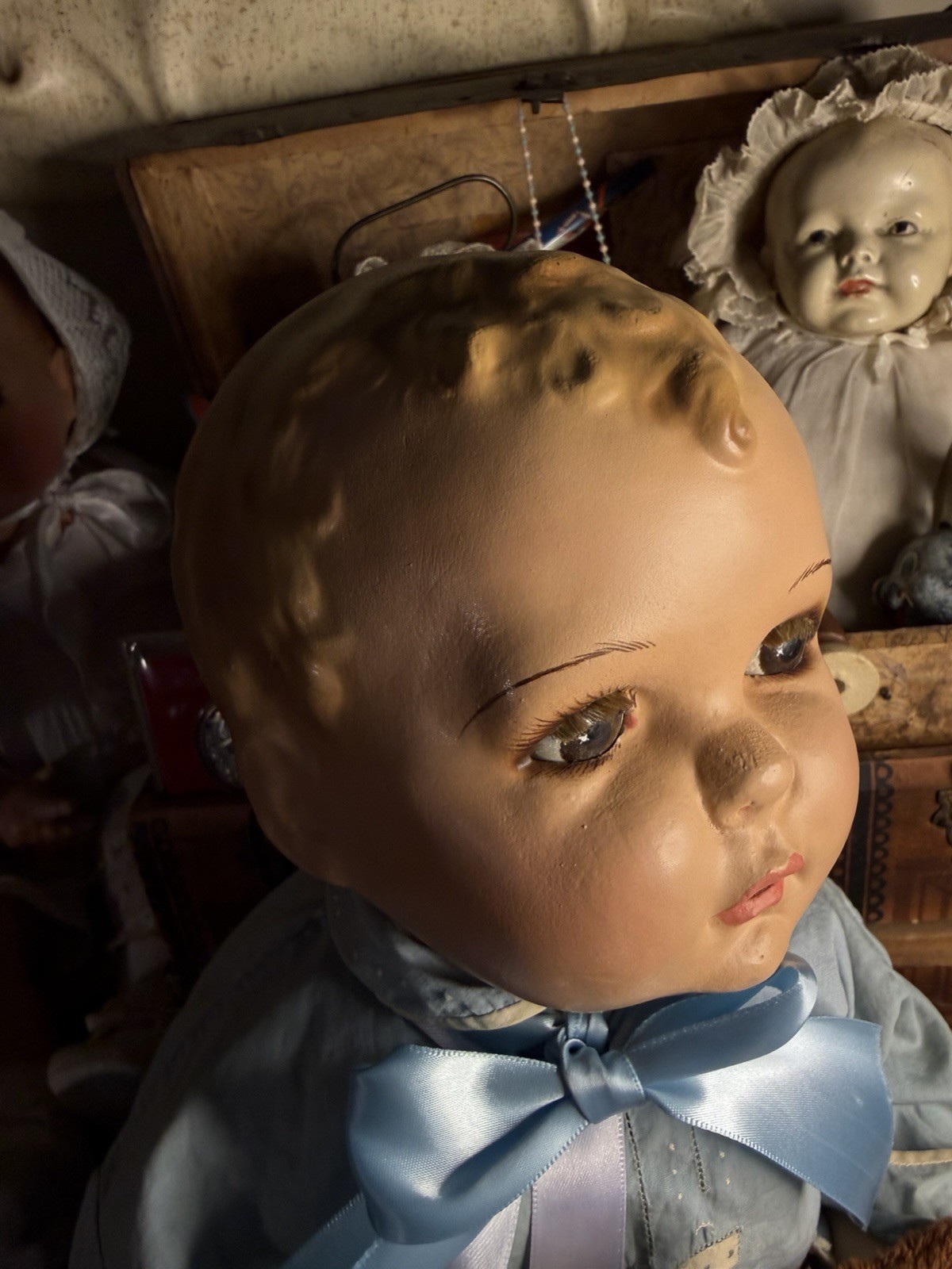 Gorgeous Rare Restored Antique 23” Composition & Cloth Baby Doll Hendren Baby