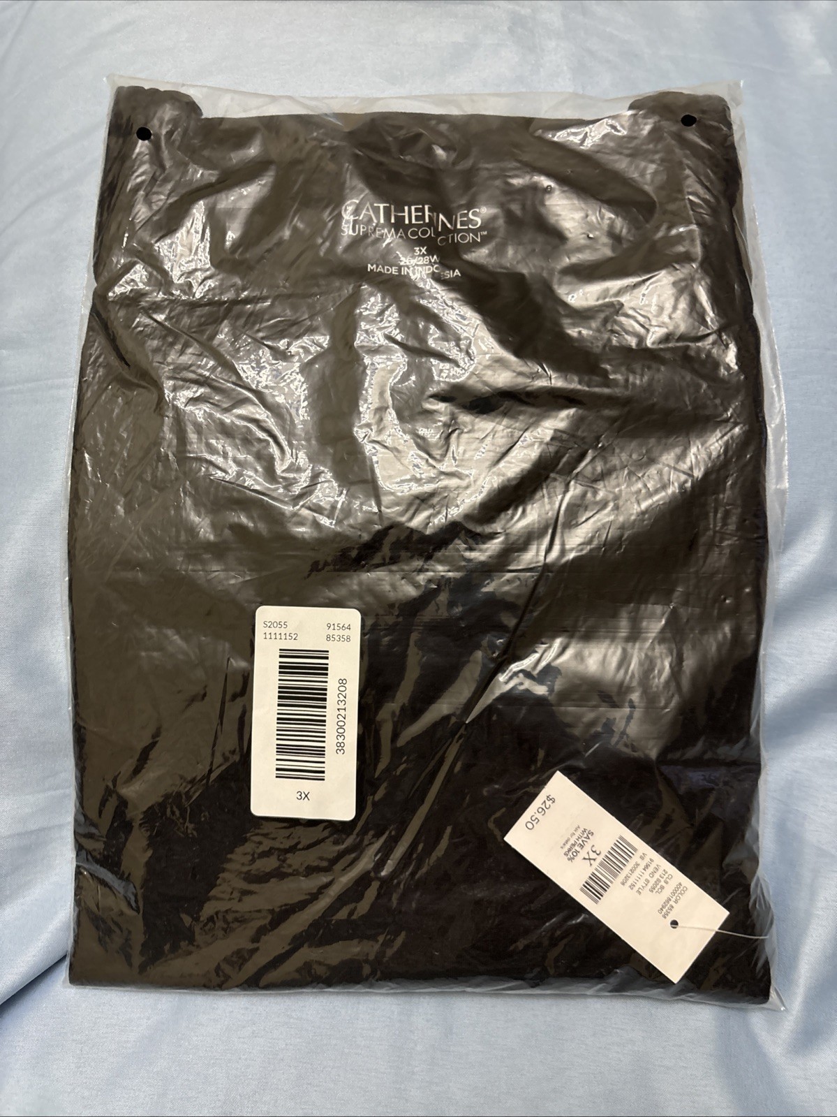 Catherines Suprema Collection Black V-Neck Top 3X 26/28W NEW