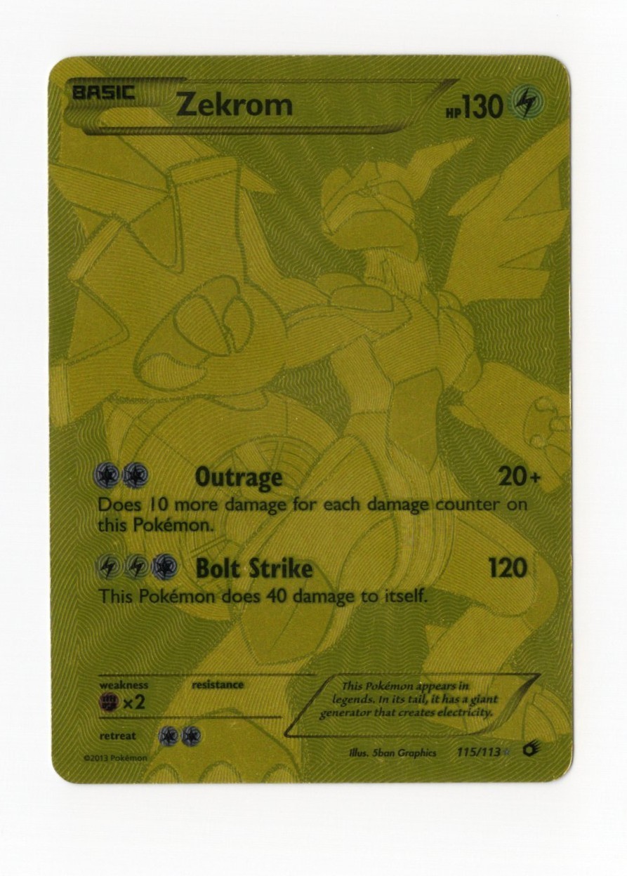 Pokemon Zekrom 115/113 Legendary Treasures Gold Secret Rare Full Art HP/MP