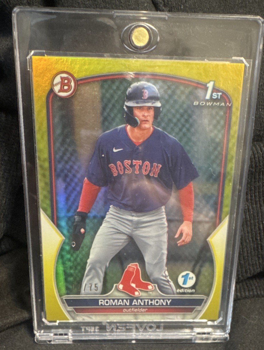 2023 Topps Bowman 1st Edition Roman Anthony BPPF-71 Yellow Foil /75 RC