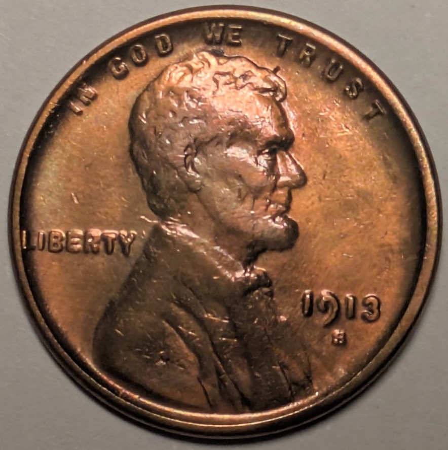 1913S LINCOLN WHEAT Unc. BU Full Red Great Eye Appeal & Luster T112231