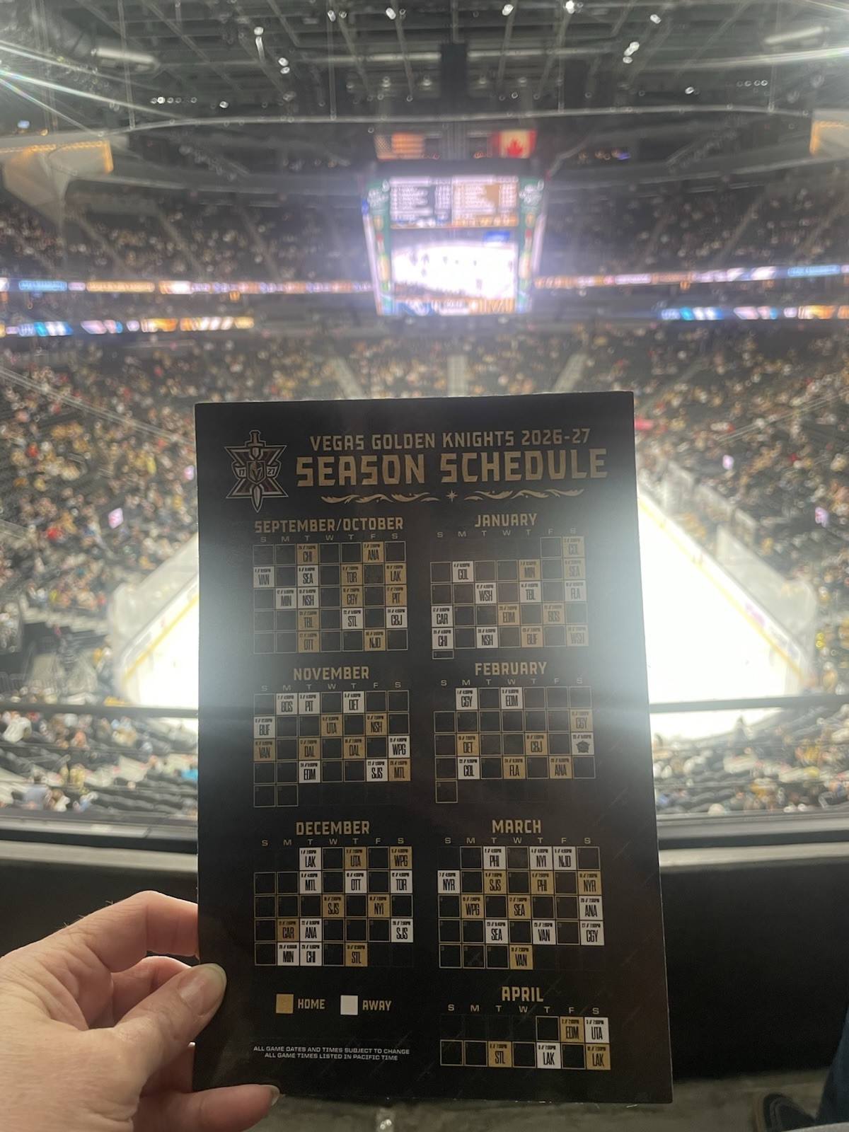 Official Las Vegas Golden Knights SGA 2026-27 NHL Hockey Schedule Magnet
