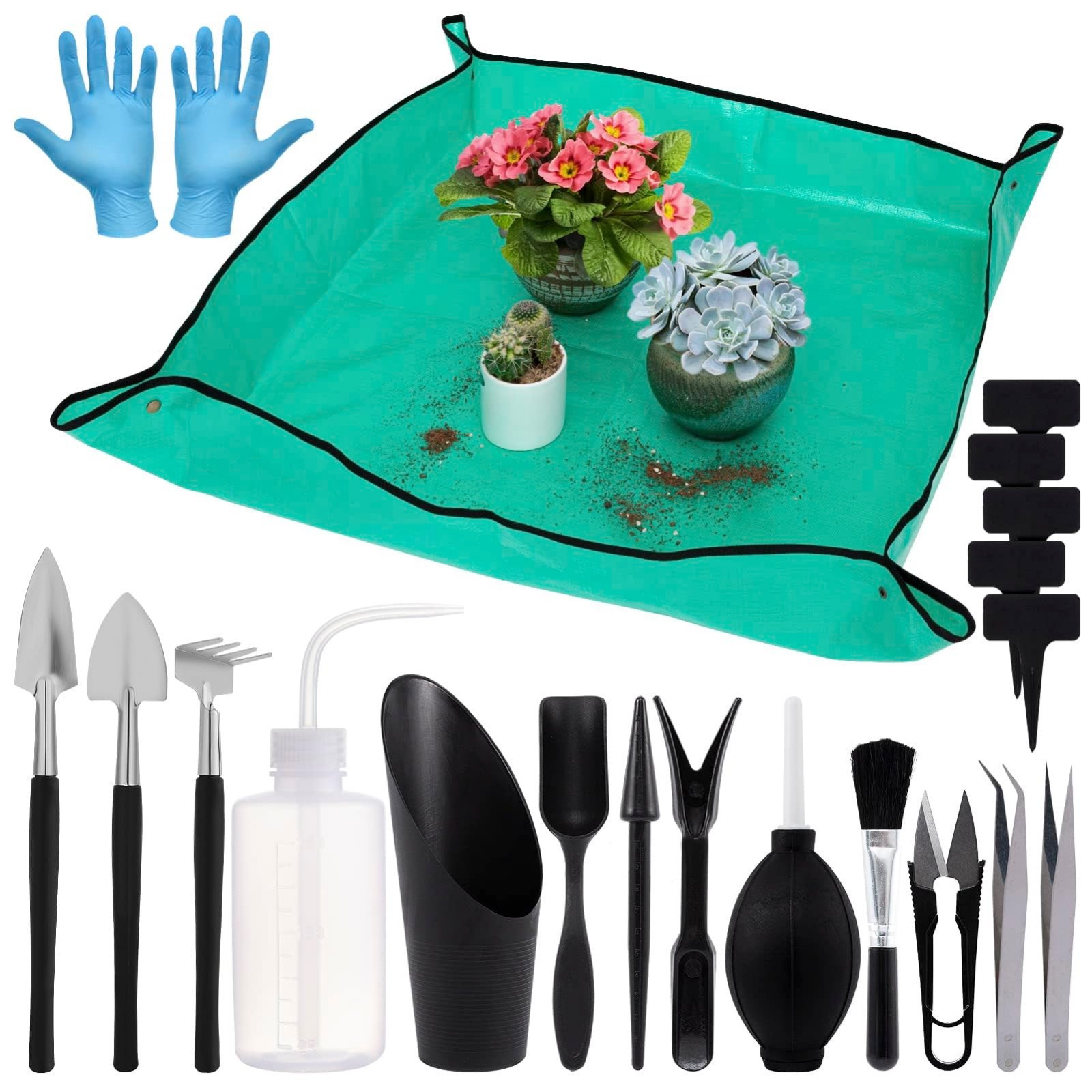 20pcs Small Gardening Tools Set for Women - Perfect Gifts for Beginners, Green