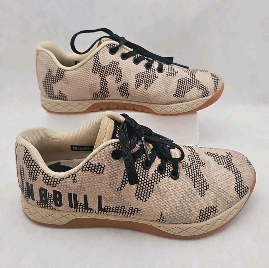 EUC NOBULL Outwork SuperFabric Strength Trainer Shoe in Sand Camo Women\'s 8.5
