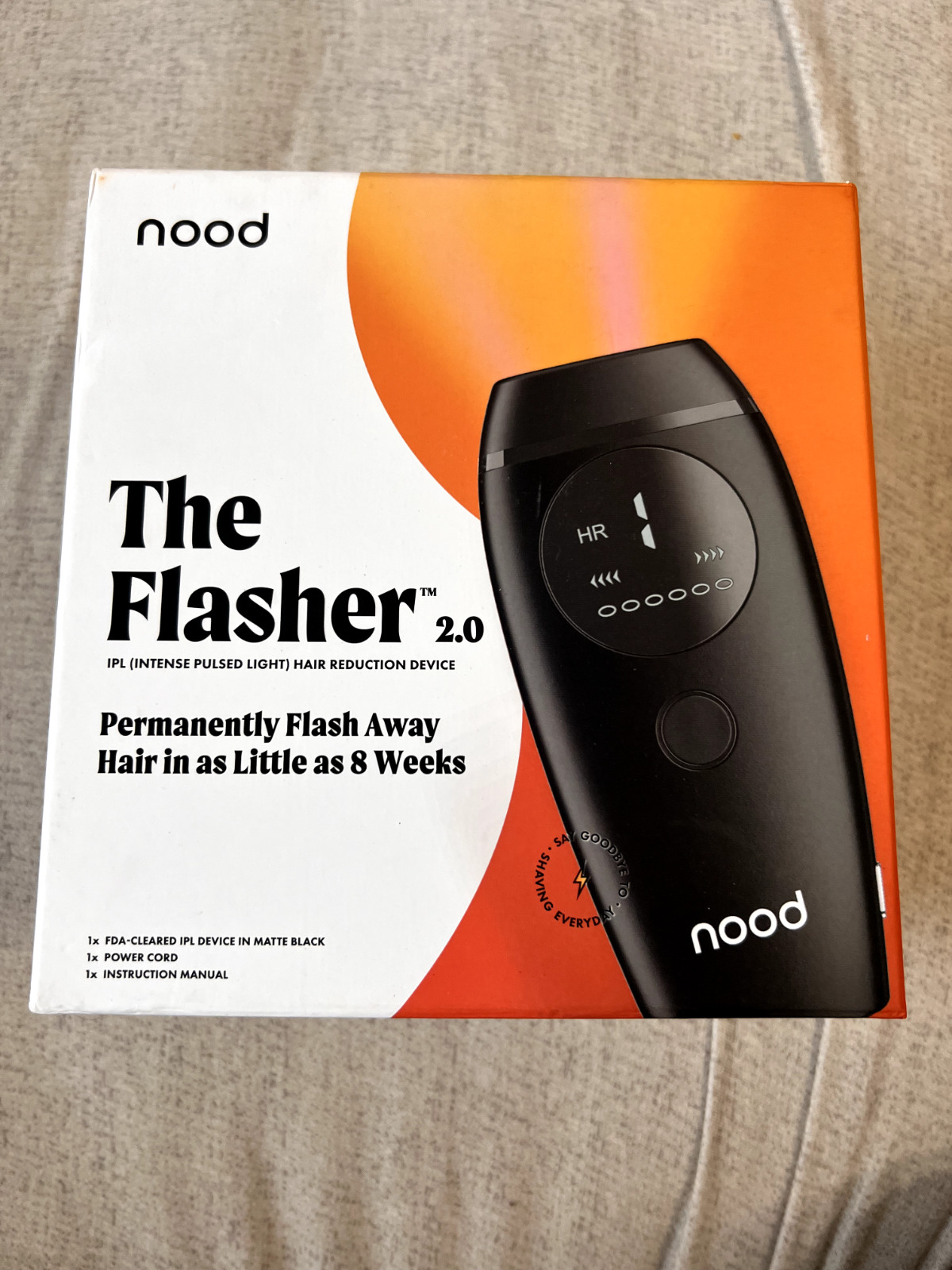 Nood The Flasher 2.0 IPL Laser Hair Removal Handset-BLACK - NEW - open box