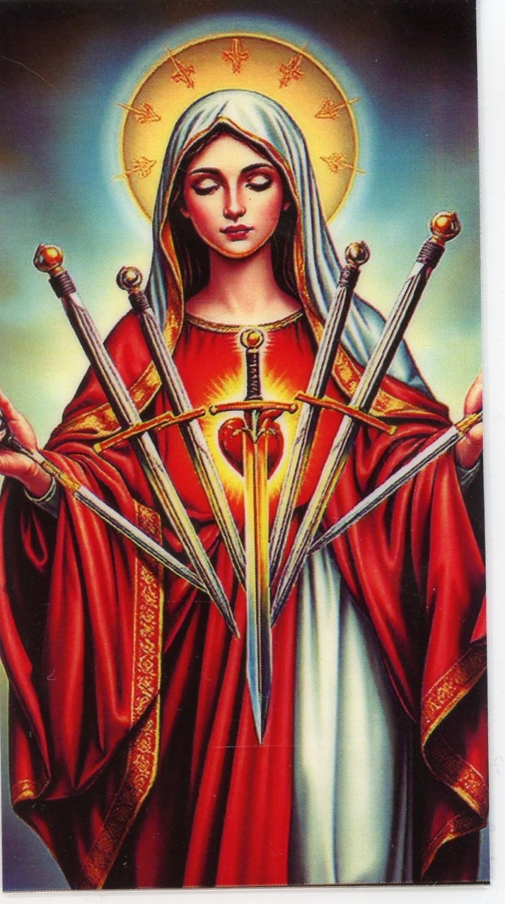 The Seven Sorrows of Mary 2 - Laminated Holy Cards 25 CARDS
