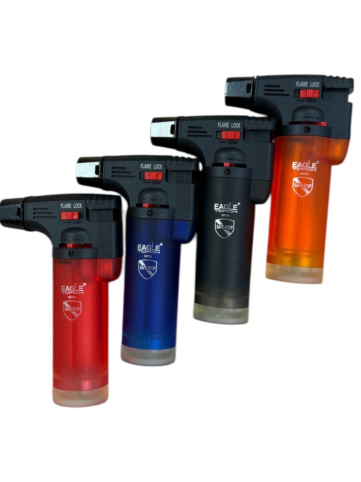 4 Eagle PT101 Medium Size Refillable Torch Lighters (Random 4 Colors) 4 Eagle PT101 Medium Size Refillable Torch Lighters (Random 4 Colors)