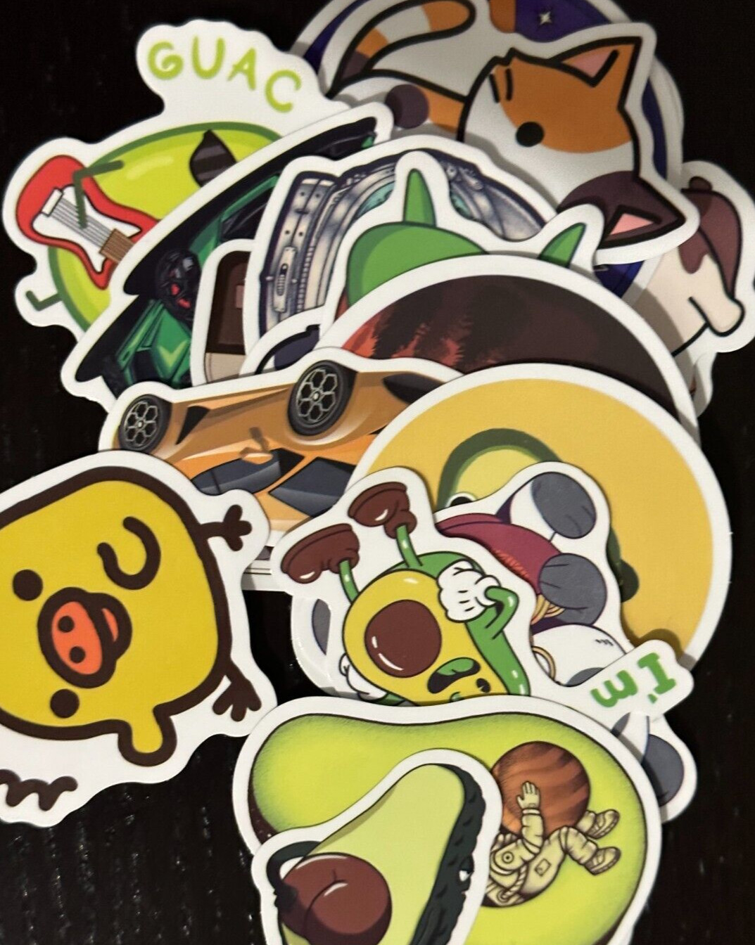 Lot 5 Random Vinyl Decals for Skateboard Laptop Water Bottle Stickers