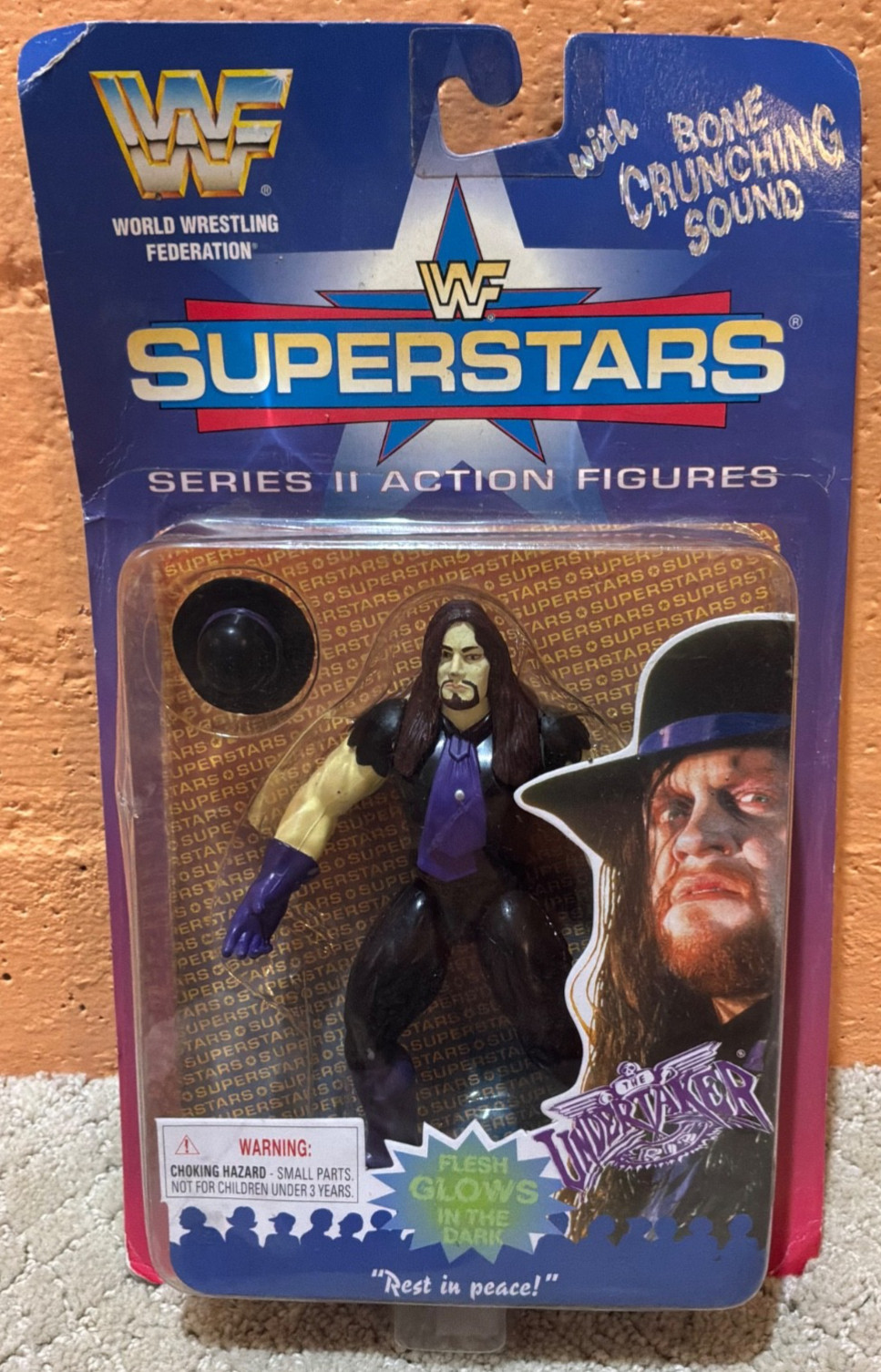 1996 Jakks WWF WWE Superstars Series II Action Figure The Undertaker Glows Dark 1996 Jakks WWF WWE Superstars Series II Action Figure The Undertaker Glows Dark