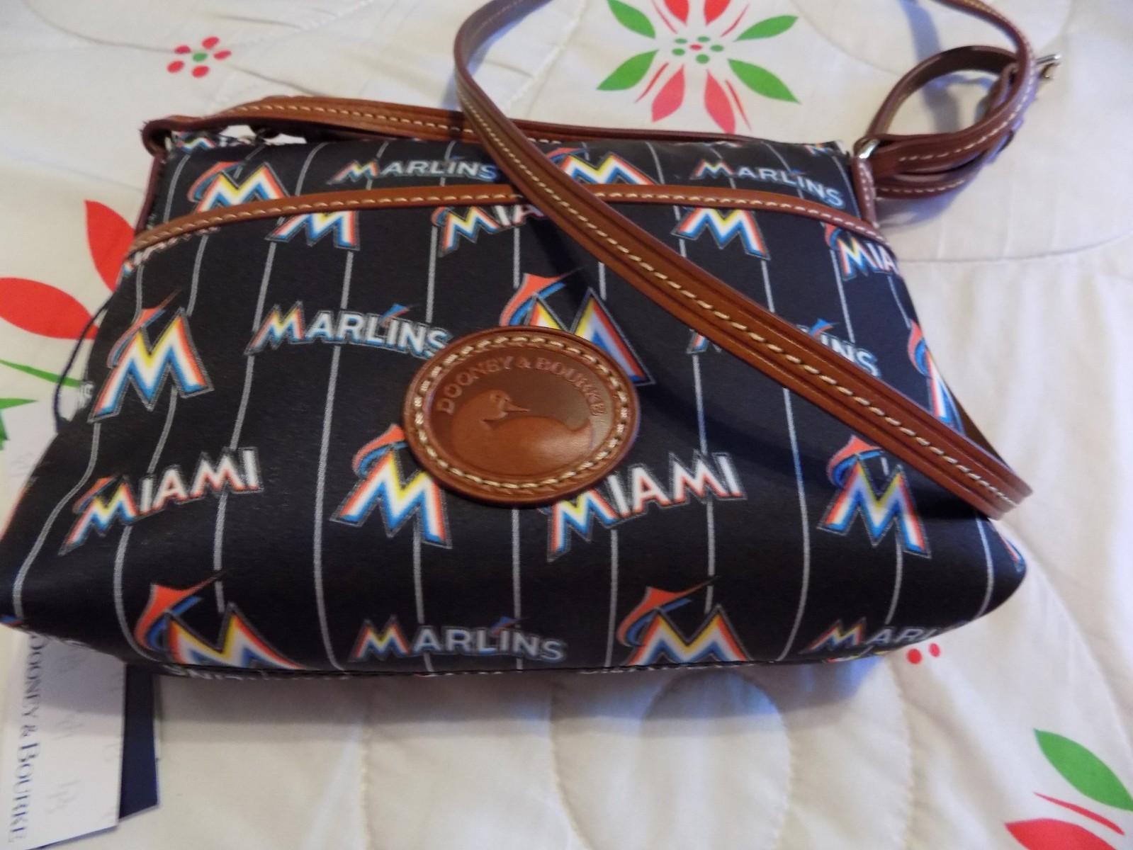 Dooney And Bourke Women\'s MLB Miami Marlins Ginger Crossbody Handbag Dooney And Bourke Women\'s MLB Miami Marlins Ginger Crossbody Handbag
