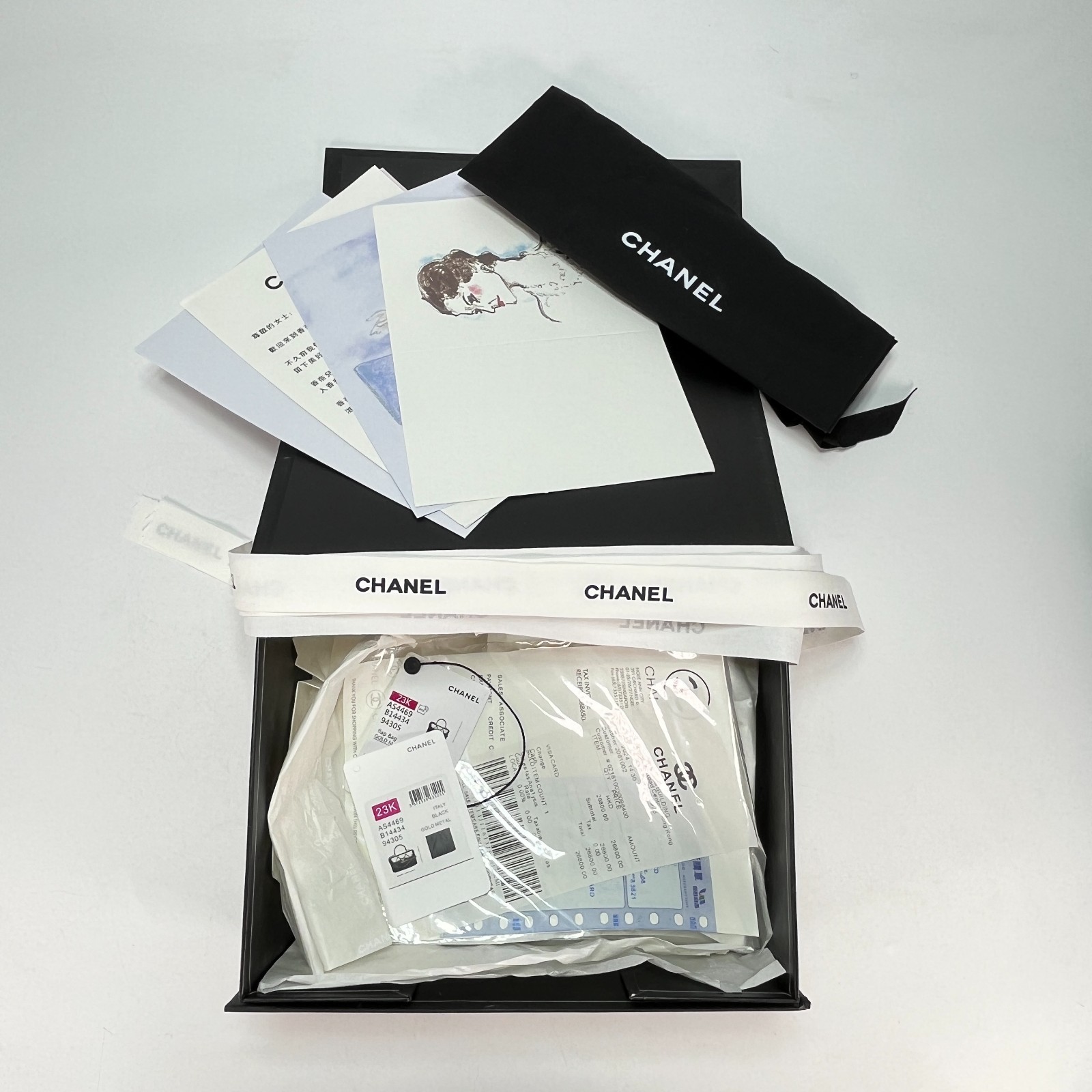 Chanel Magnetic Gift Box Dust bag Authenticity Greeting Cards Receipt Hang Tag