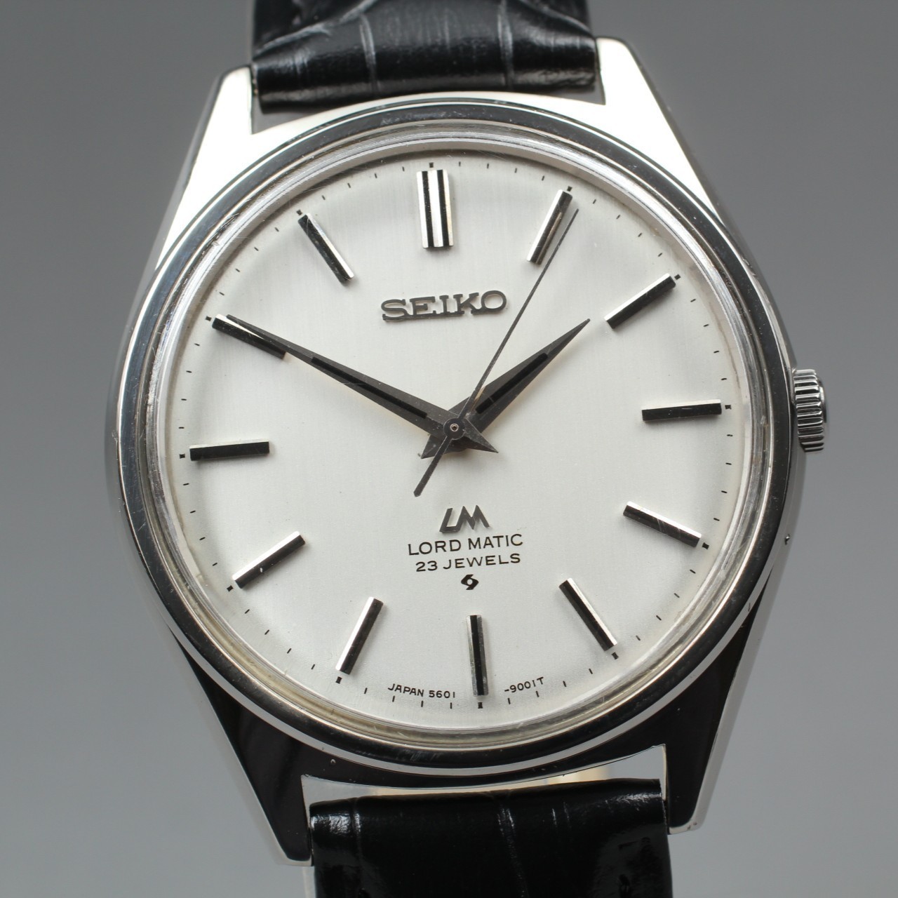 Vintage [Near Mint] Seiko Lord Matic 5601-9000 Silver 36mm Men AT Watch JP U852