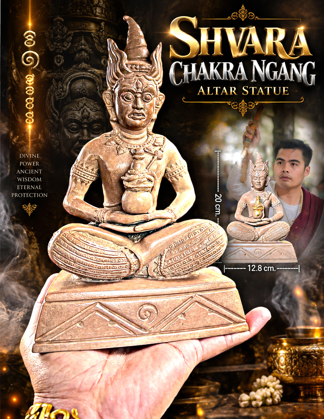 King Of Ngang Statue Altar Bucha Thai Amulet Charming Wealth Attraction Talisman