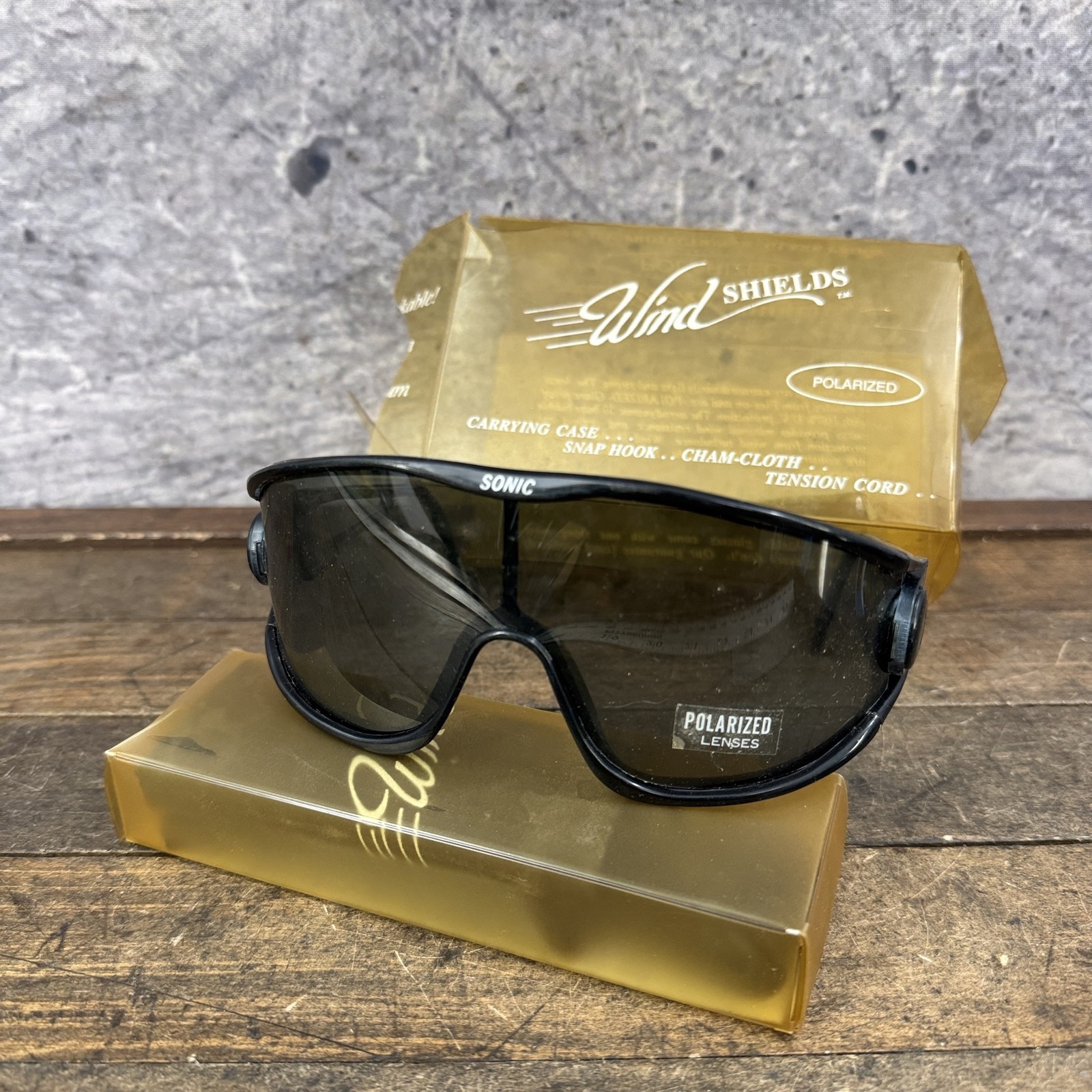 Vintage Sonic Wind Shields Sunglasses Mens 80s NOS Alpina Macho Man Style