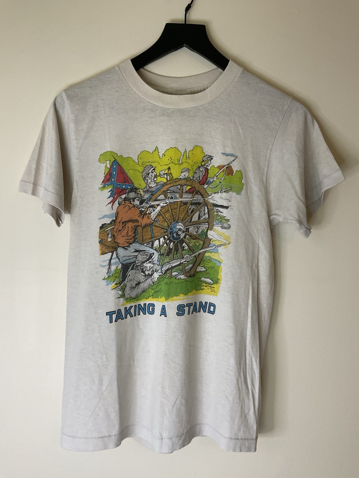 1986 VINTAGE Civil War T SHIRT CHED Anvil Confederate Single Stitch Paper Thin M 1986 VINTAGE Civil War T SHIRT CHED Anvil Confederate Single Stitch Paper Thin M
