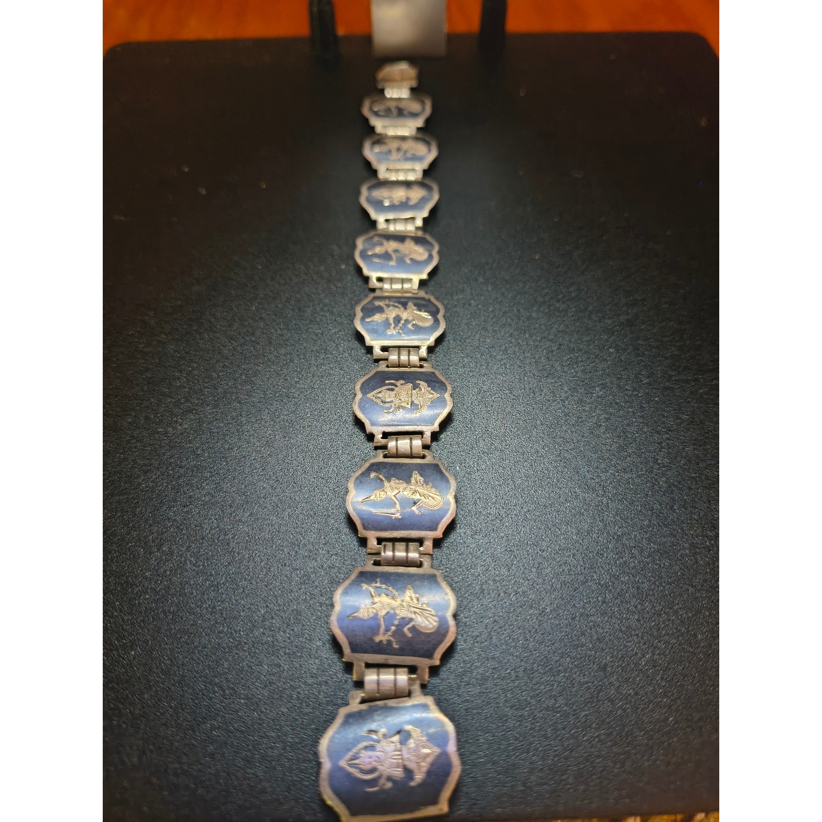 Vintage Siam Sterling Silver Niello Link Bracelet Thai Goddess Dancer Jewelry Vintage Siam Sterling Silver Niello Link Bracelet Thai Goddess Dancer Jewelry