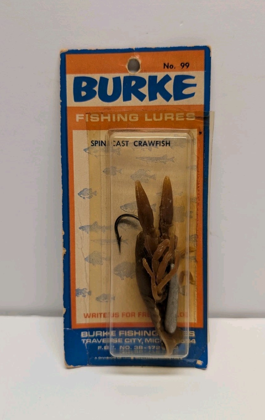 NOS Vintage Burke Fishing Lures Spin Cast Crawfish #99