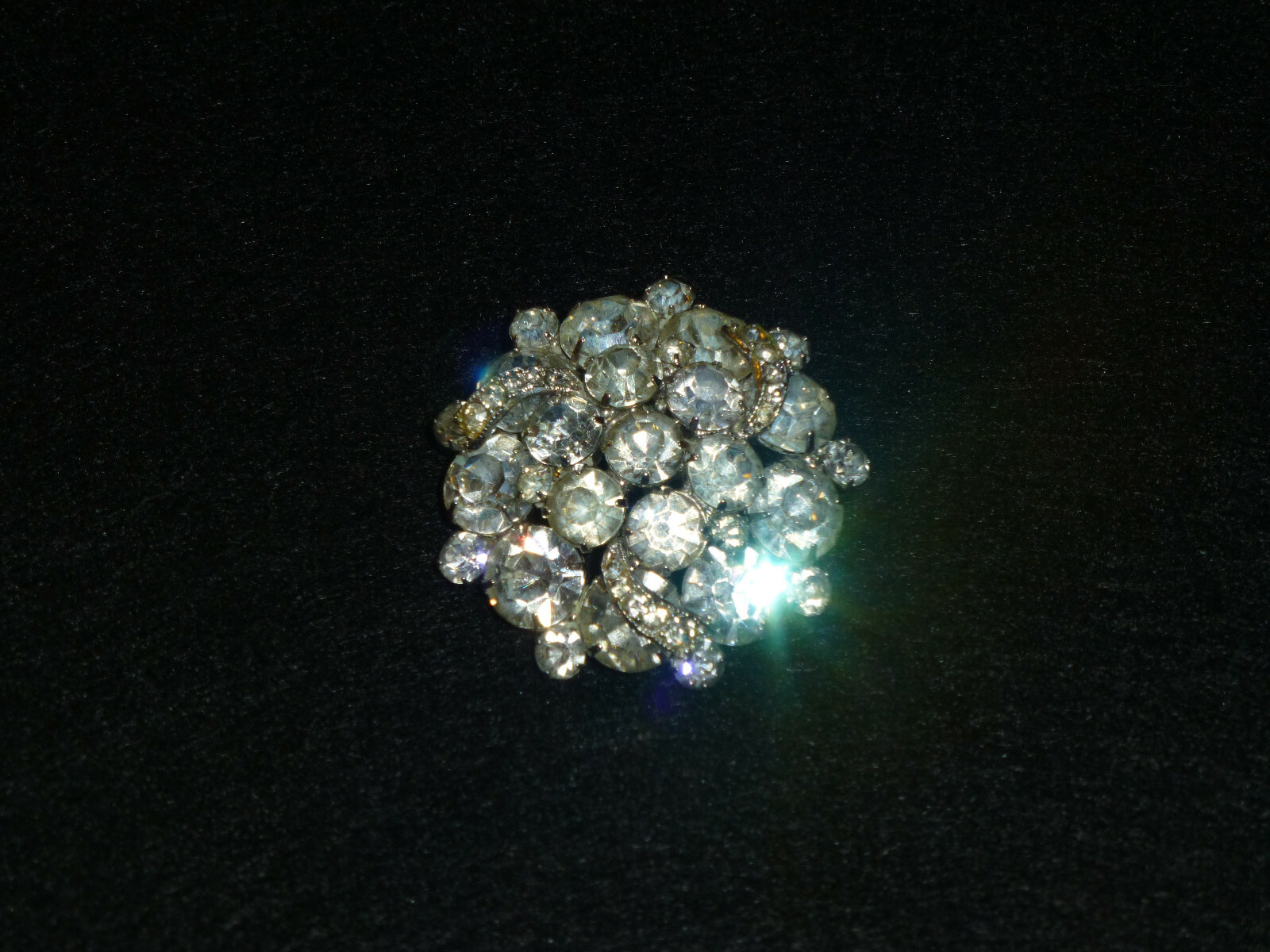 Vintage large Three Tier Rhinestone Brooch