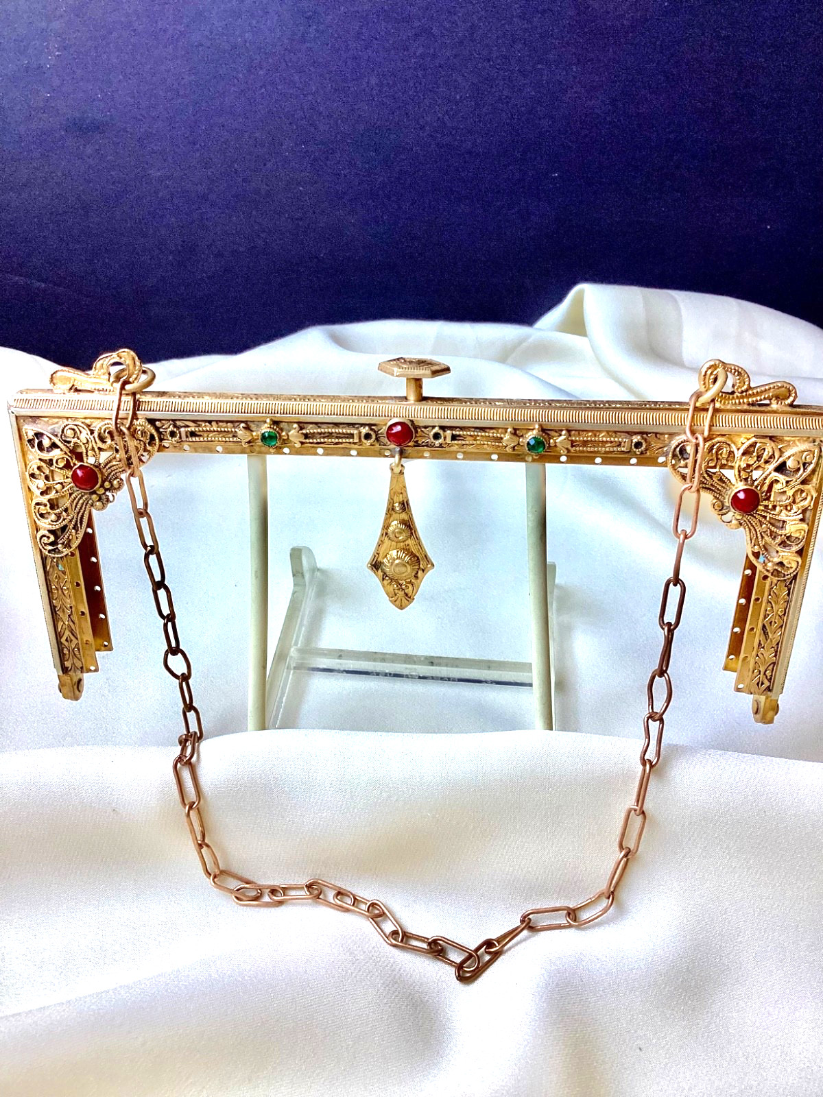 Vintage 1920s Edwardian Purse Frame,Polished Brass, Mint Condition