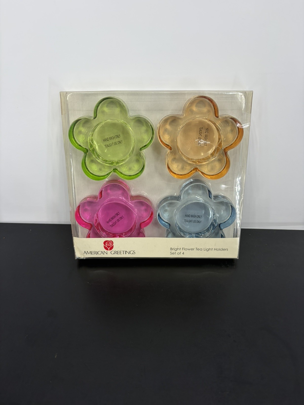 American Greetings Y2k Style Flower Candle Tea Light Holders In Bright Colors 4