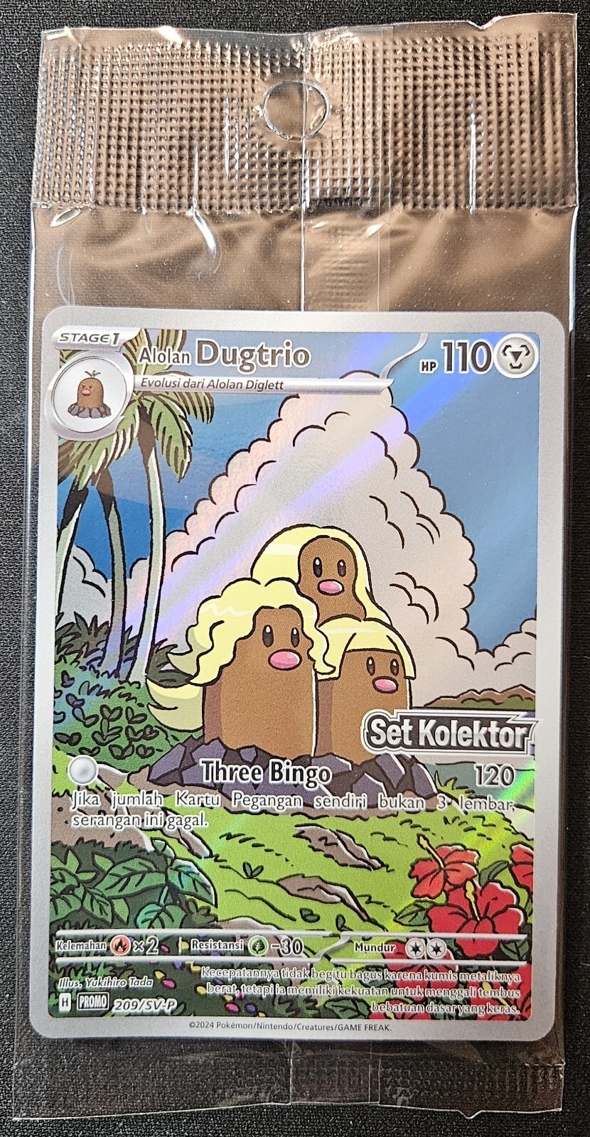 Sealed Alolan Dugtrio 209/SV-P Indonesian Set Kolector Stamped Promo Pokémon NM