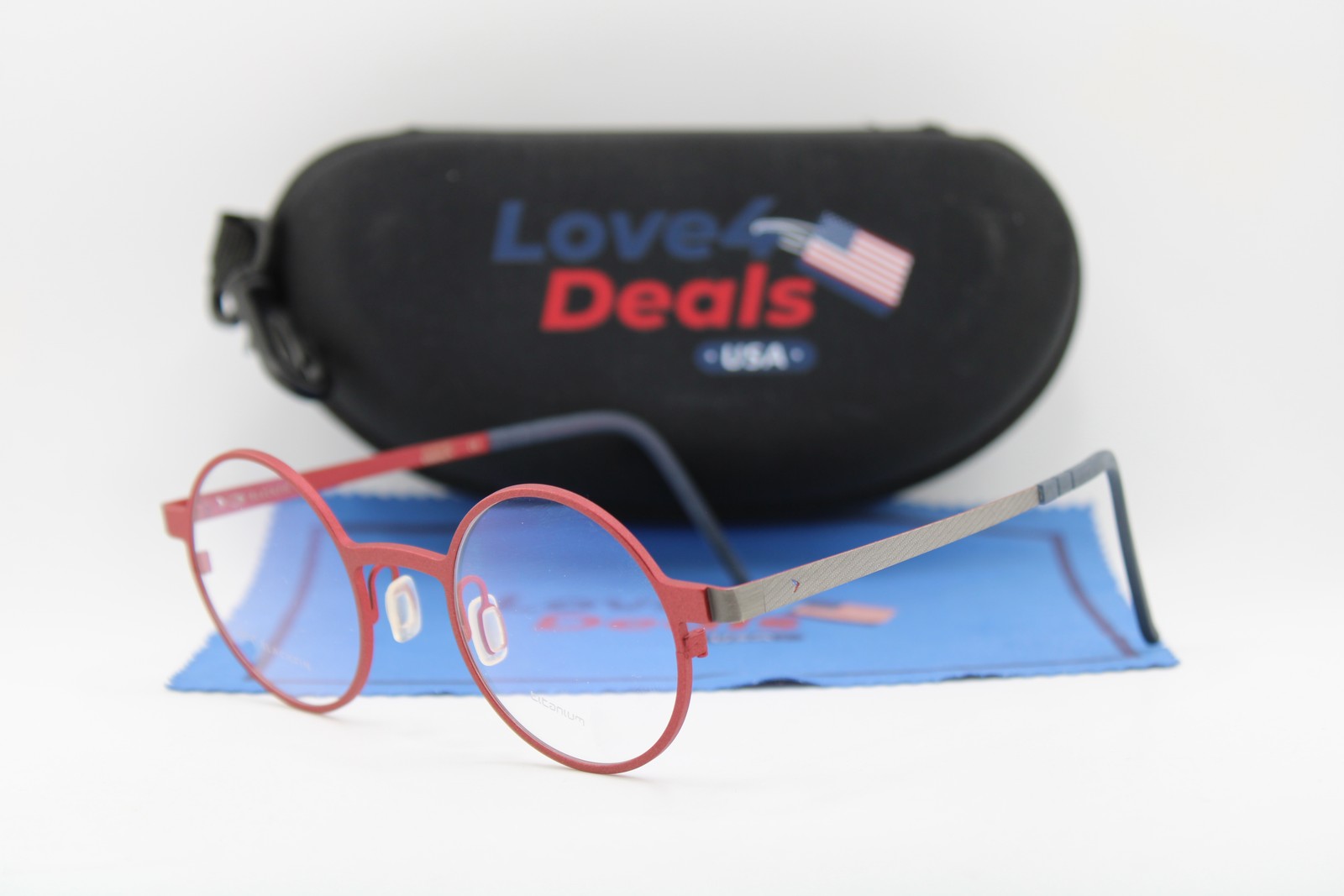 NEW BLACKFIN BF 809 GRAYLAND COL.758 RED BLACK TITAN AUTHENTIC EYEGLASSES 45-22
