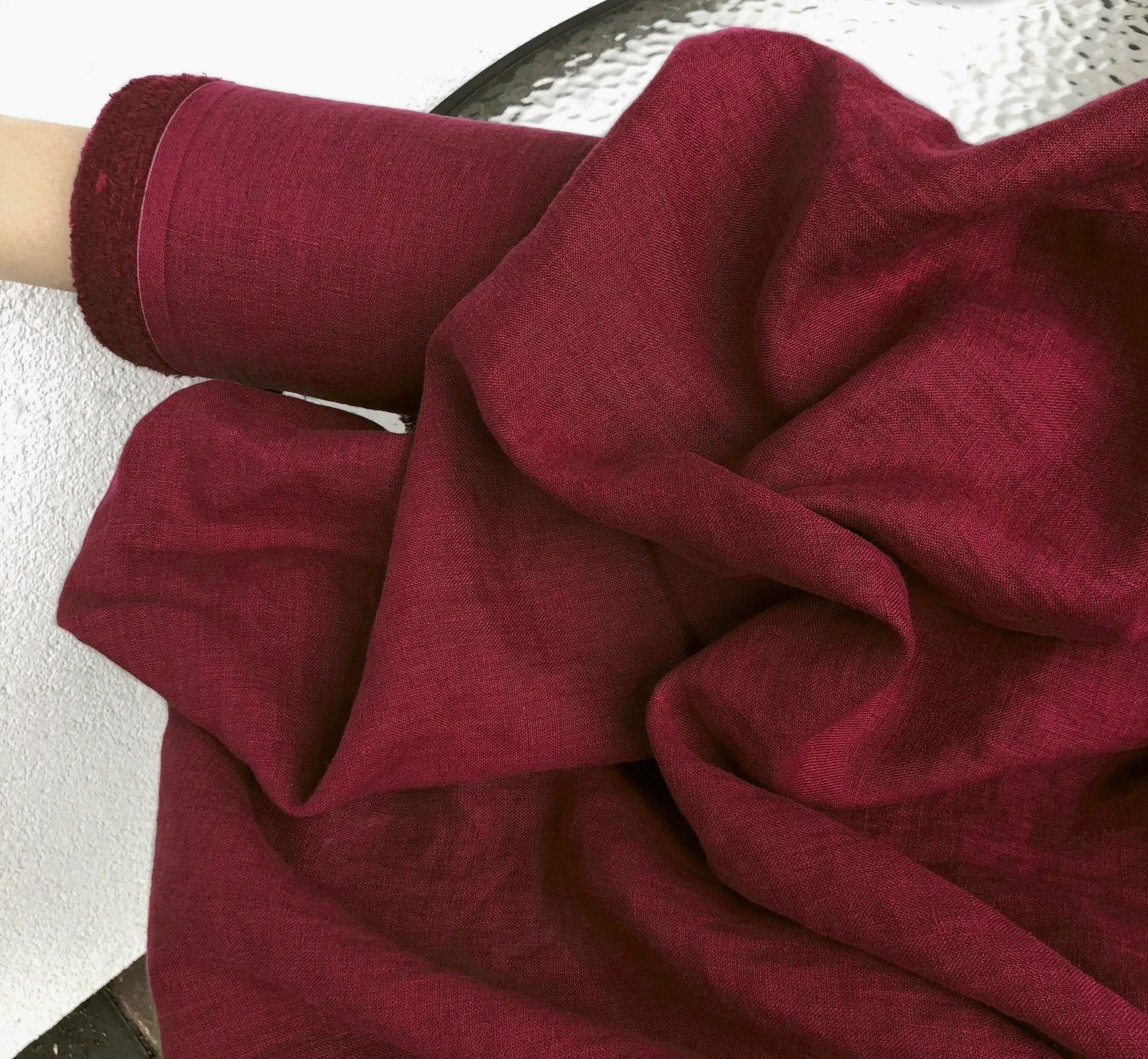 Natural Linen Fabric by the Yard - 100% Pure Organic Sewing Material - 58\