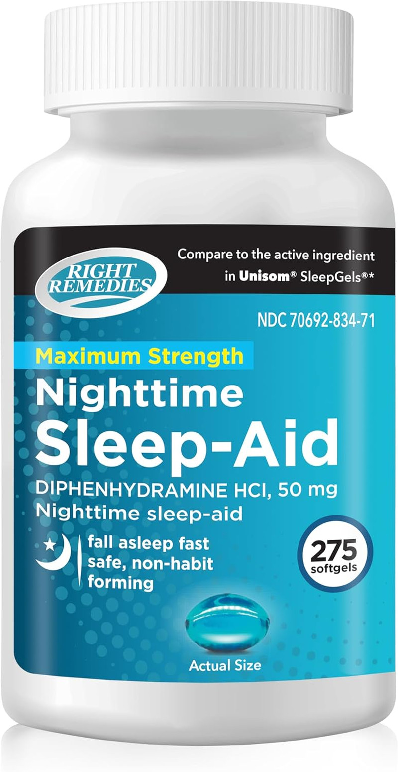 Nighttime Sleep Aid Softgels, 50 Mg, 275 Softgels