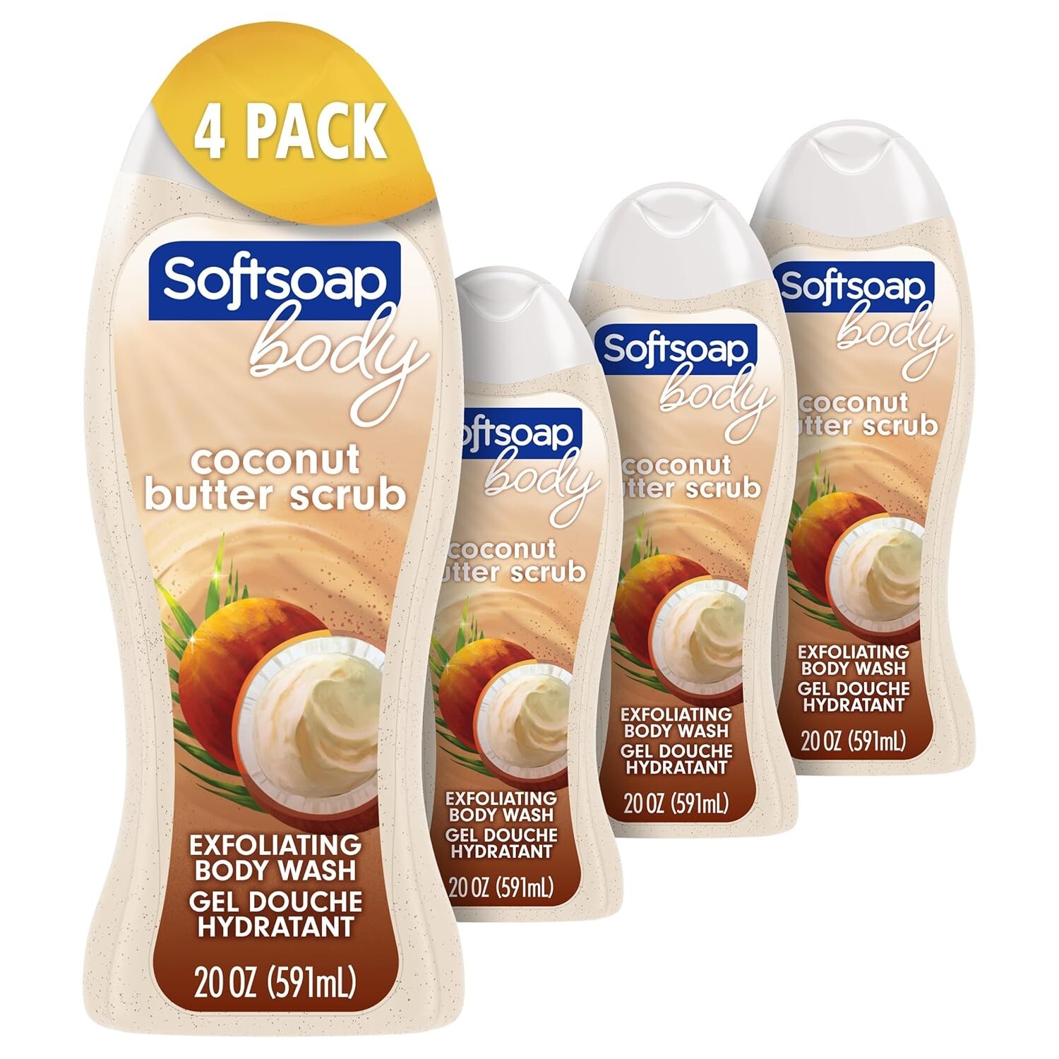Softsoap Body Wash, Coconut Butter Scrub Body Wash, Exfoliating Body Wash, 20 Oz