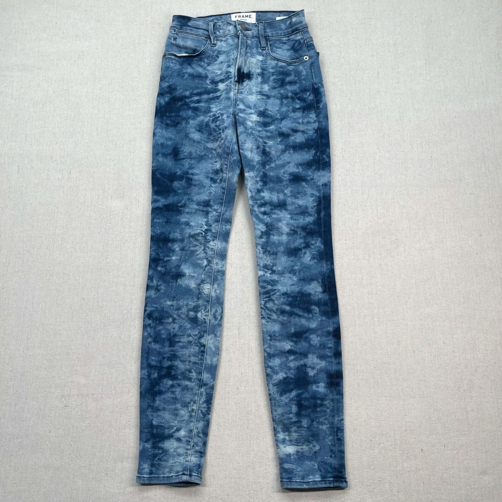 FRAME Jeans Womens 24 Tye Die Gaze Le High Skinny Crop Stretch USA Denim Pant FRAME Jeans Womens 24 Tye Die Gaze Le High Skinny Crop Stretch USA Denim Pant