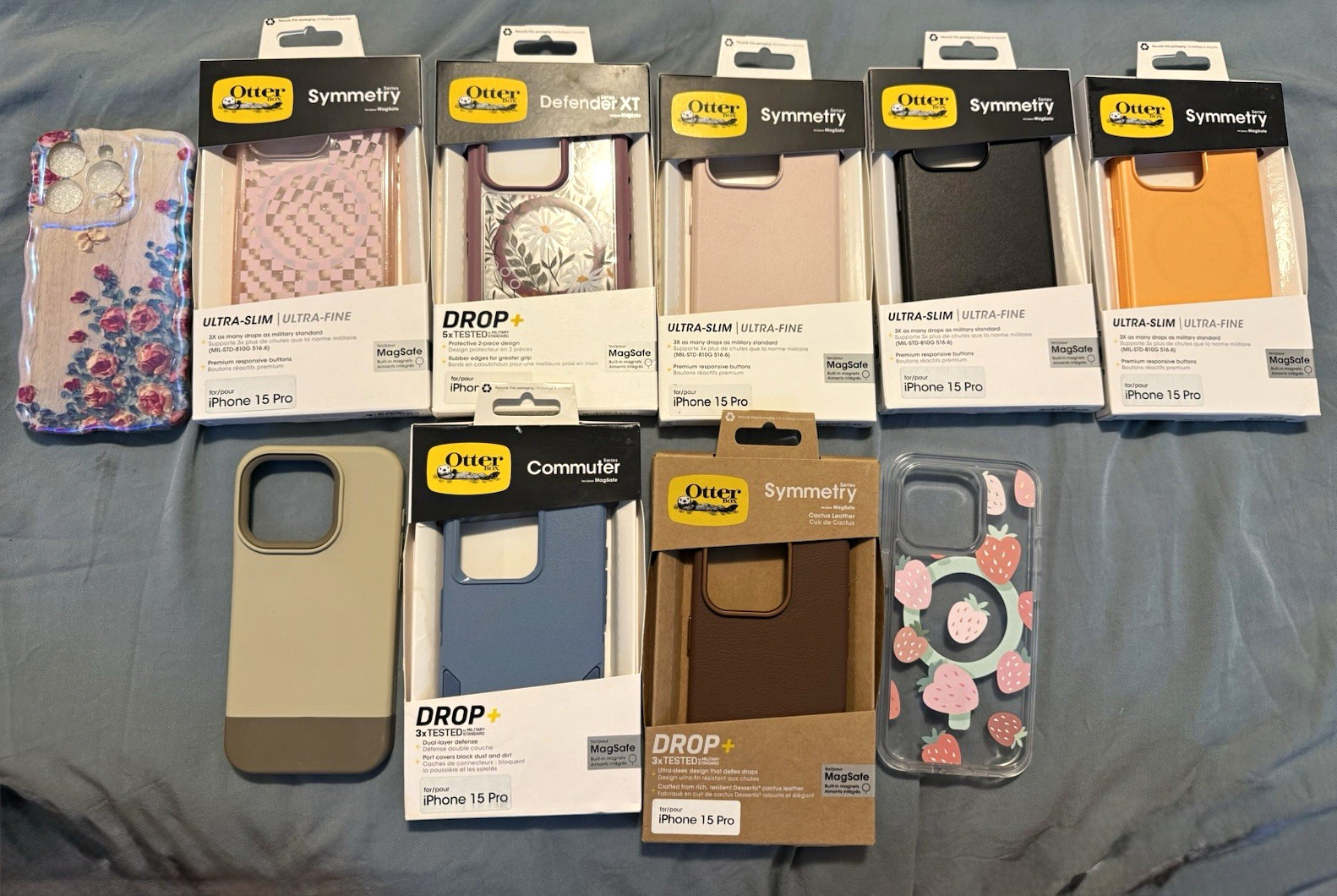 OtterBox iPhone 15 Pro Case Lot Symmetry Defender XT Commuter MagSafe Multicolor