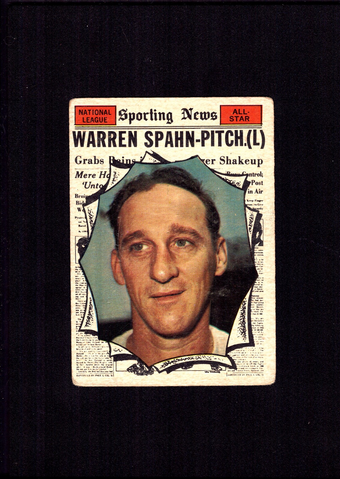 1961 Topps Set Break Warren Spahn All Star #589 HIGH NUMBER SP Braves Low Grade