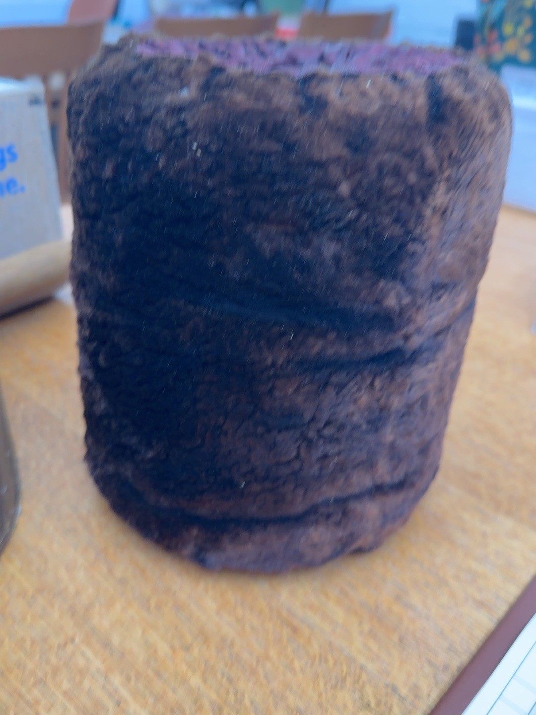Antique Victorian Edwardian Fur Hand Muff Barrel Muff w/ Original Storage Box