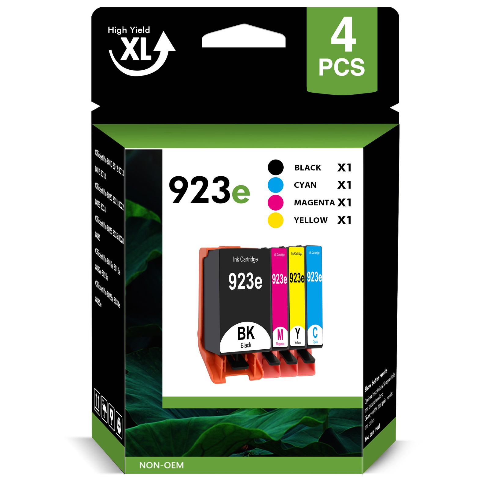 4pk 923e Ink Compatible for HP 923 OfficeJet 8120 8122e 8130 8134e 8135e 8138e