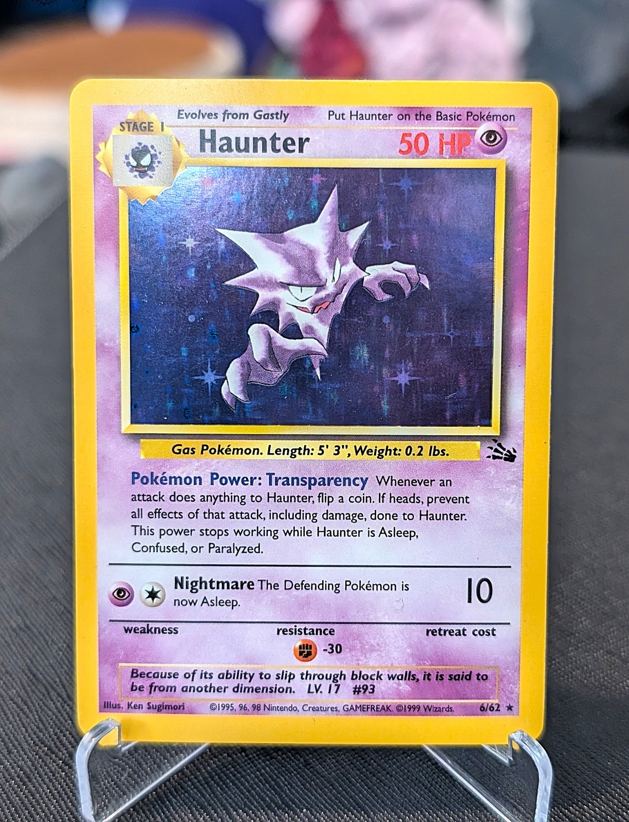 Pokemon Haunter 6/62 - Holo Rare 1999 Fossil Set - English Vintage WotC LP