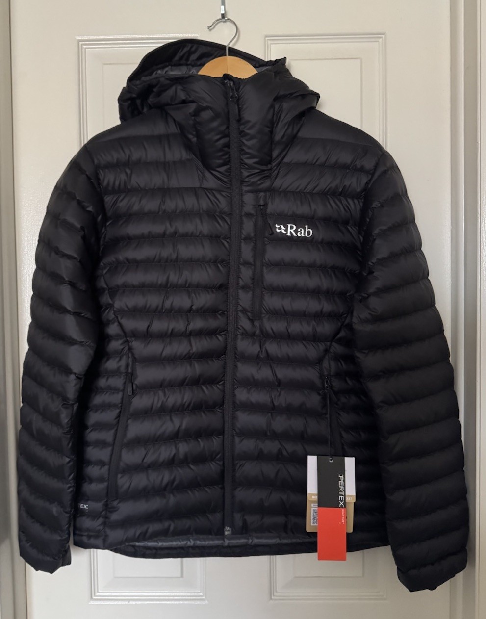 Rab $295 Microlight Alpine Men Small Puffer Pertex Quantum Black Down Jacket NEW