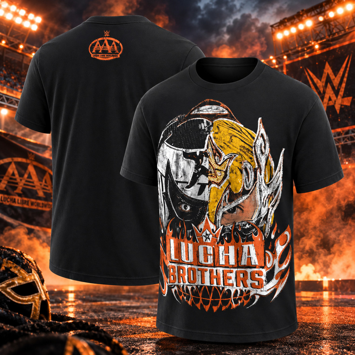 HOT WWE Lucha Brothers Penta Rey Fenix Black Graphic Wrestling Fan T-Shirt